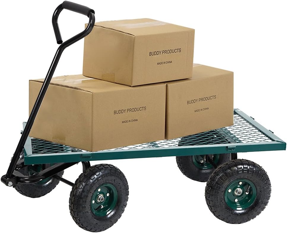Dporticus Four-Wheel Trailer Large Folding Wagon Side Cart 560lbs Load Capacity, Handling Truck Pull for Outdoor Garden Warehouse Beach