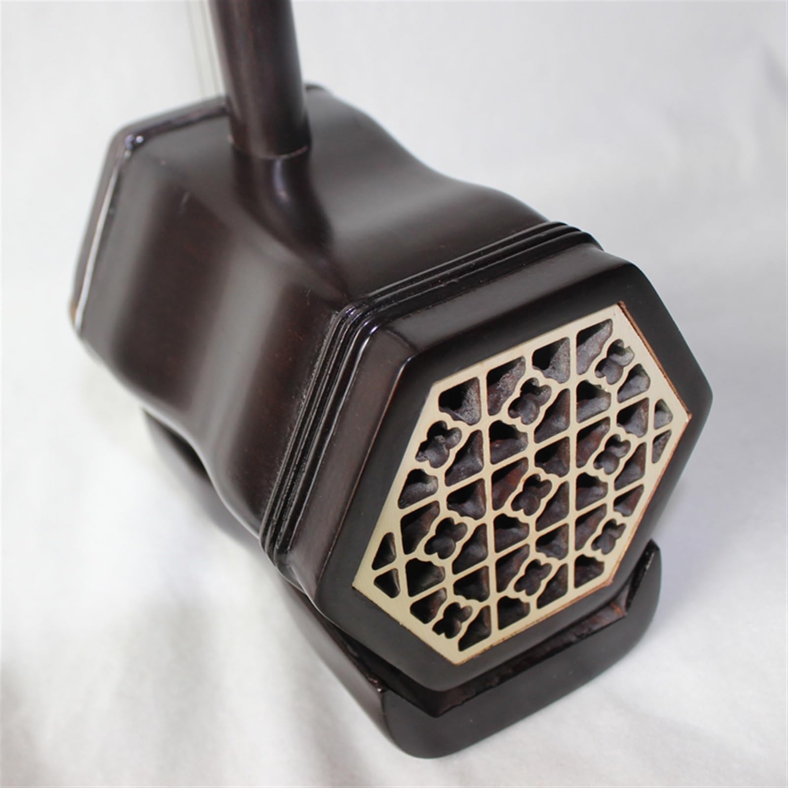 Tête Incurvée en Acajou, Instrument À Cordes National Chinois Erhu Hexagonal avec Accessoires Professionnel Erhu
