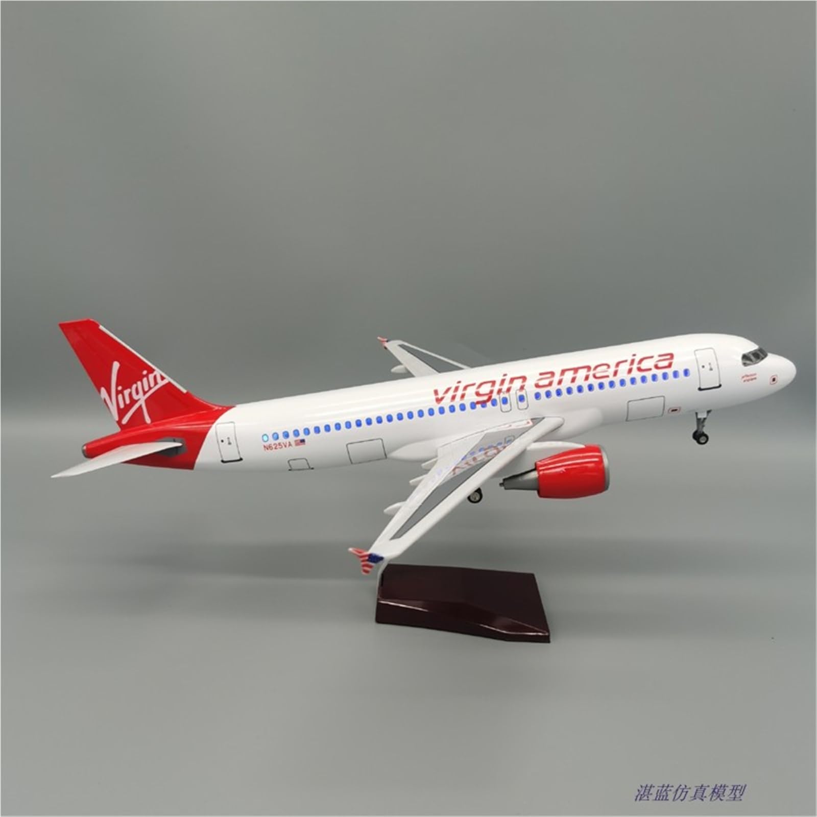 Repliki modeli samolotów Replika samolotów cywilnych w skali 1/80 47 cm dla Virgin America 320neo Model samolotu do wyświetlania w lotnictwie Miniaturowy model samolotu (bez światła)