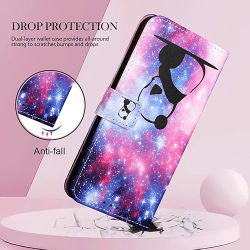 Miniatura 4 de ONV Funda tipo cartera para Xiaomi Poco X3 NFC, funda de teléfono con patrón de animales con soporte para tarjetas, funda de cuero con cierre