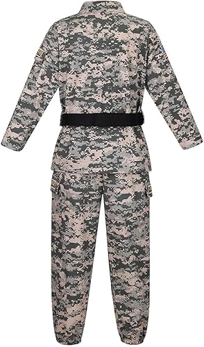 Miniatura 2 de HAPNBCELE Disfraz del ejército para niños, disfraz militar de juego de rol, disfraz de camuflaje para Halloween