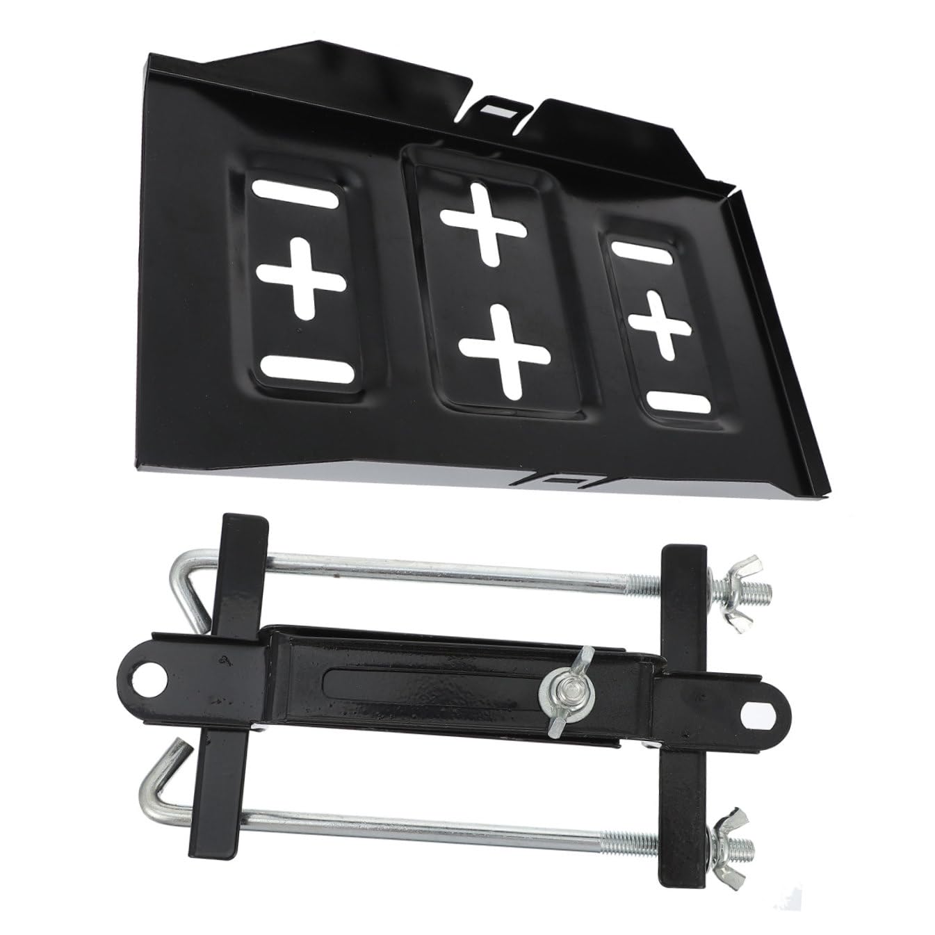 Support de Batterie de Voiture en Fer Noir 1 Set