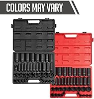 Vista 6 de SUNEX TOOLS 2698 Juego de llaves de impacto maestro SAE de 12 puntos con accionamiento de 1/2 pulgadas, 39 piezas