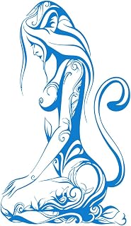Desnudo atractivo sexual Chica Gato Animal Abstracción Patrones Hermoso Calcomanías de pared de PVC 54x93.8cm Se puede modificar y añadir información Azul