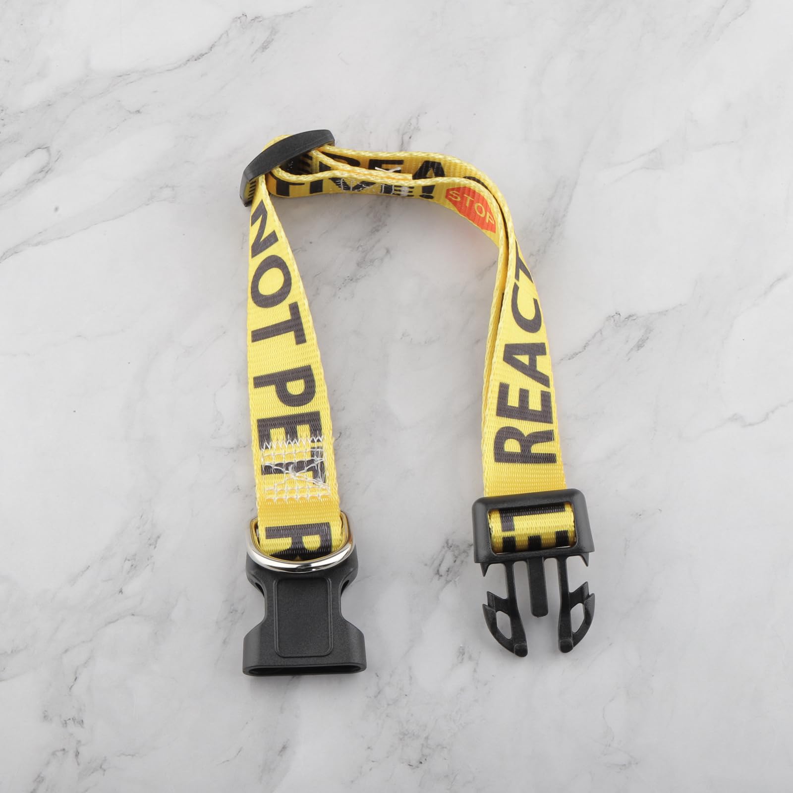 CENWA Do Not Pet Reactive Dog Collar (One Size, Yellow, Polyester, Reactive Dog Warning Print), DO NOT PET REACTIVE Collar - Image 4