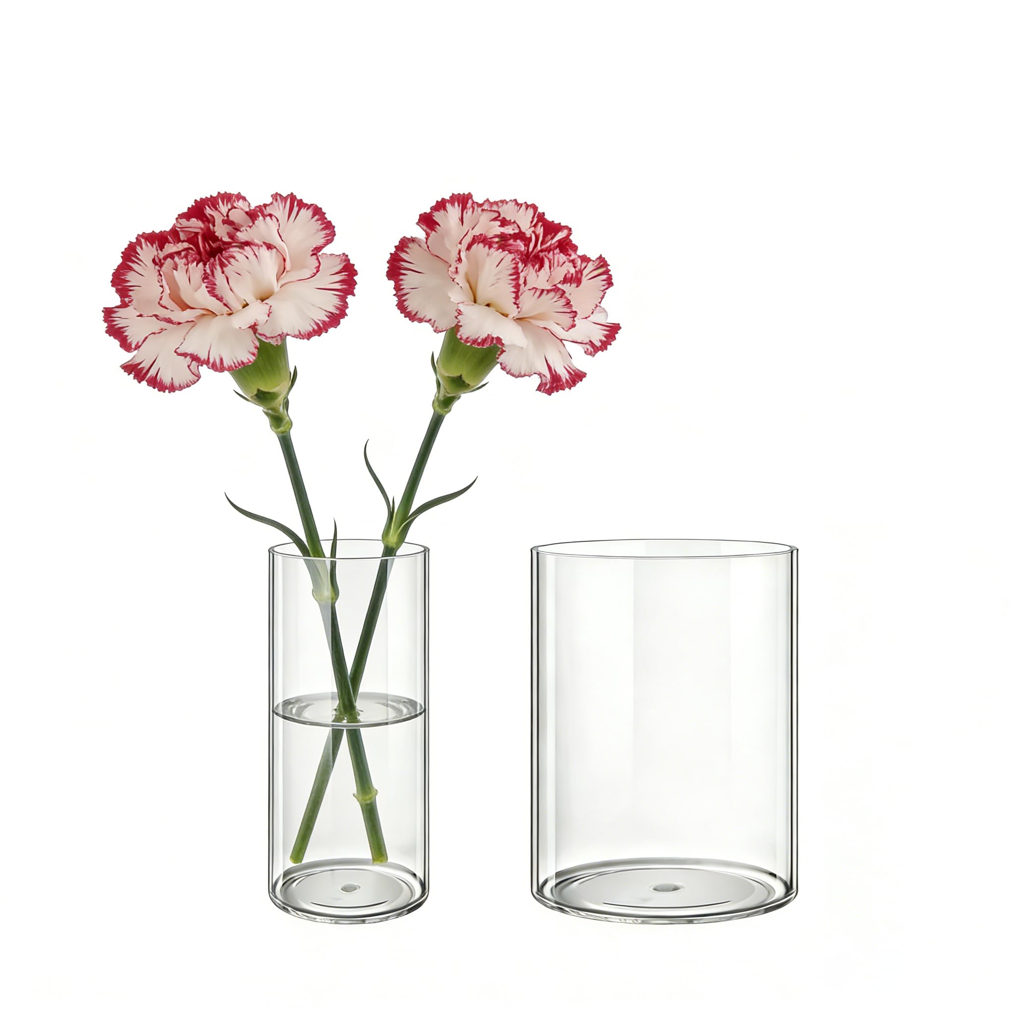 MELEJIA Acryl Blumenvase Set, Bruchsichere Transparente Zylindervase, Modern Acryl Vasen zur Dekoration, Vase für Hochzeiten, Wohnzimmer, Büro, Hausdekoration