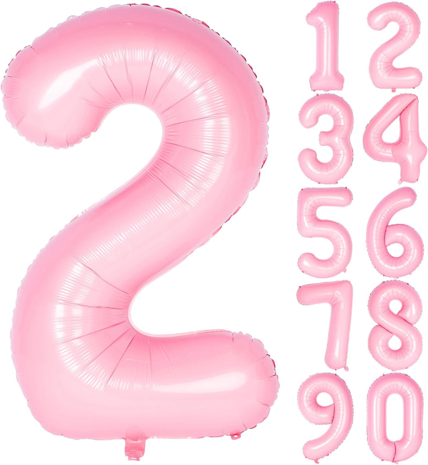 Rozi Decoration 2 Number Balloons Pastel Pink for Birthday Parties Decor, Helium Balloons Number 1 for Girls Second Birthday Theme Decorations, 2nd Birthday Decorations for Girls Pack of 1 Pcs | Pastel pink number 2 foil balloon – girls second birthday – helium – 1 piece-image-2