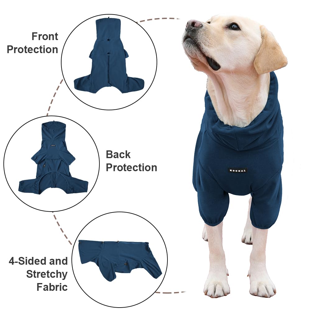 Pigiama per cani di taglia grande, elasticizzato extra large, adatto per adulti, cani di taglia media, tuta per animali domestici a quattro zampe, abbigliamento per animali domestici (blu, 6XL)
