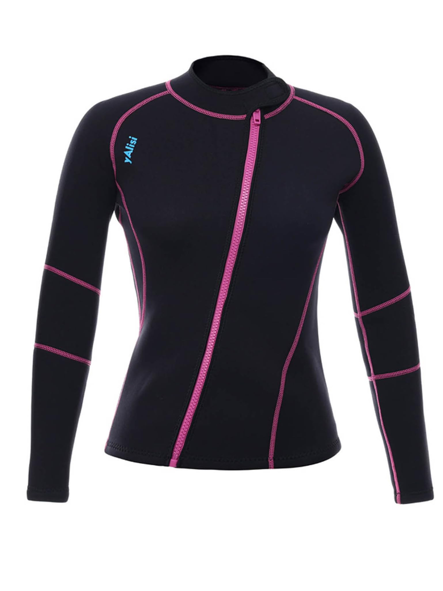 Damen Neoprenanzug Jacke 3mm Thermo Neopren Jacke Langarm Rashguard mit Reißverschluss Neoprenanzug Tops Oberteile