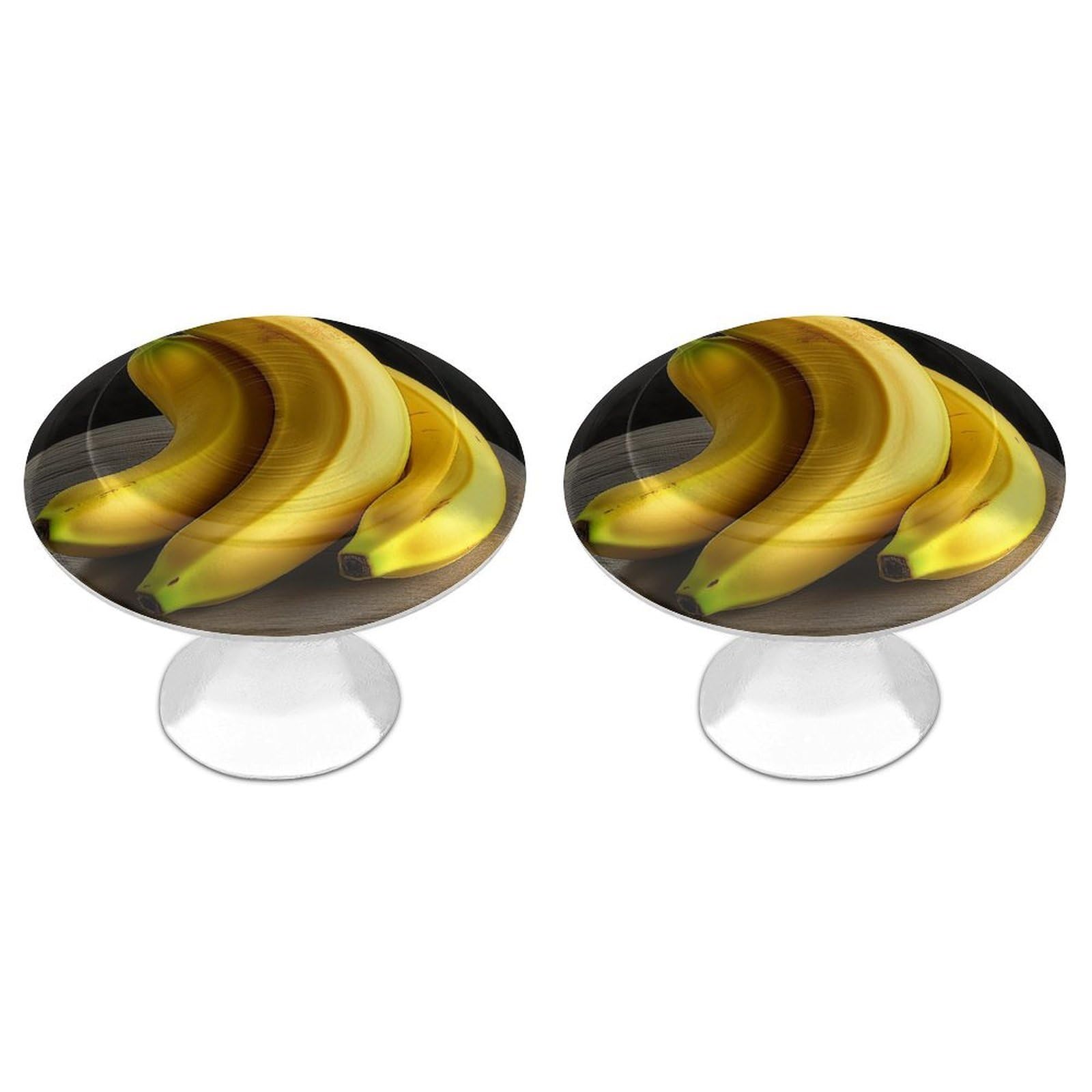QMNLKH Yellow Banana Cabinet Knobs for Home, Round Drawer Pulls for Kitchen, Personalized Cupboard Handles with Screw, Fashion Dresser Knobs for Office, Drawer Handles, 2 Packs