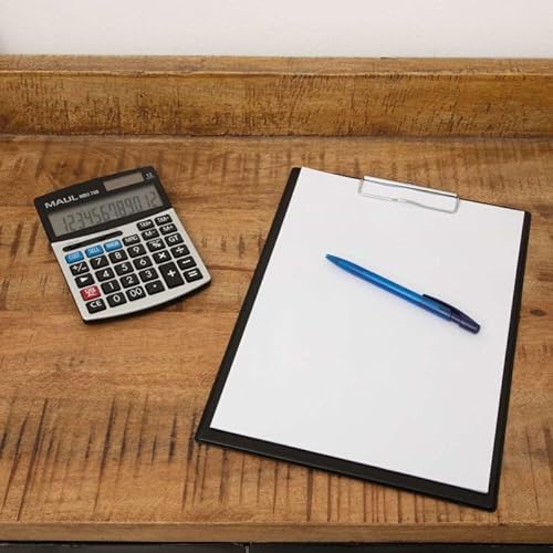 Maul kaufmännischer Taschenrechner MBU 700 | Taschenrechner groß mit kaufmännischen Funktionen | 12-stelliges Display | inkl. Gewinn-Kosten-Marge-Funktion | Solar/Batterie | Schwarz