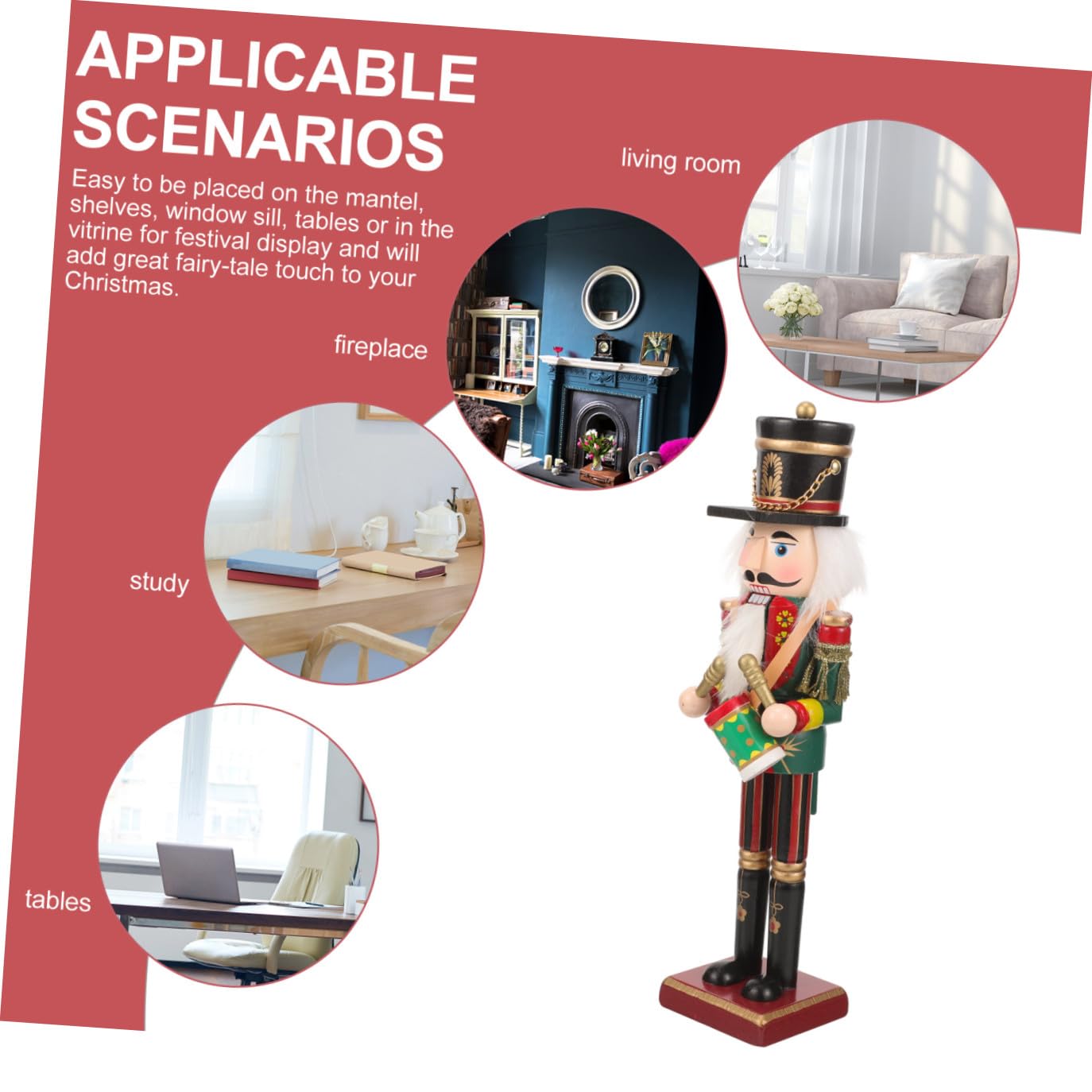 Angoily Adorno Navideño de Madera para Escritorio, Figura Clásica y Festiva con Excelente Artesanía para Ambiente de Navidad Estilo Aleatorio