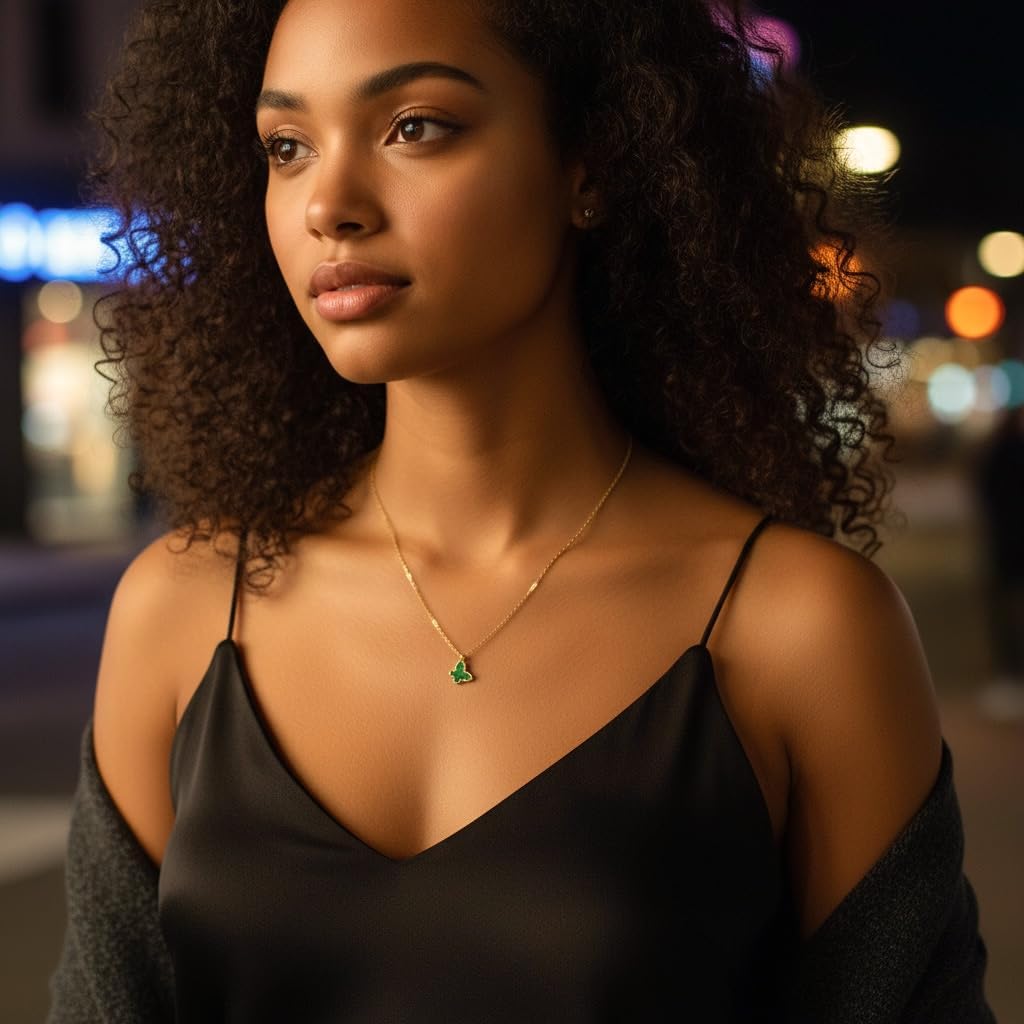 Elegant Butterfly Necklace, 18K PVD Gold Plated Stainless Steel, 45+5 cm Chain Length - Image 6