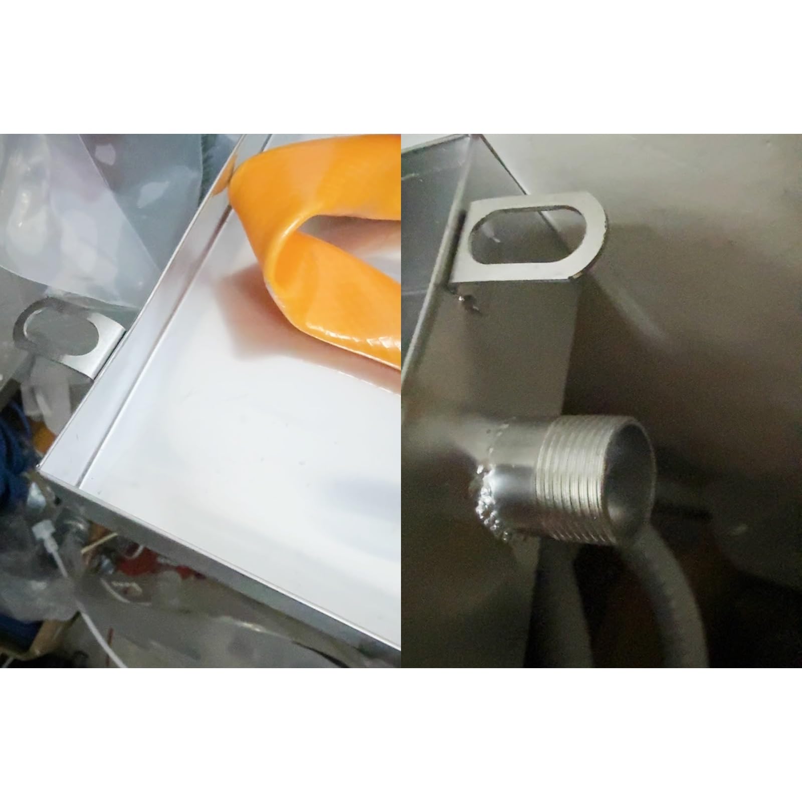 Bandeja de Condensación Aire Acondicionado en Acero Inoxidable 304 con Manguera Flexible Resistente y Antigoteo for AC Portátiles y Lavadoras(20x20cm(8x8in))