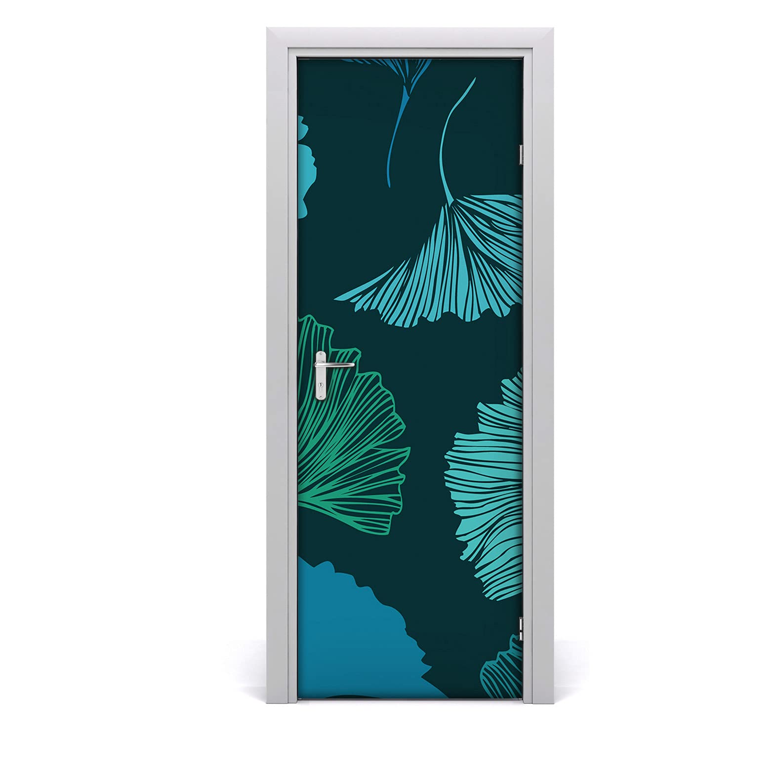 Papier peint sur la porte imperméable et lavable motif géométrique 77x200cm