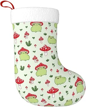 Personalized Christmas Stockings,Cute Funny Frog Kids Christmas Stockings Gift,Large Xmas Stockings Ornament for Family Holiday Fireplace Decorations,18 Inches