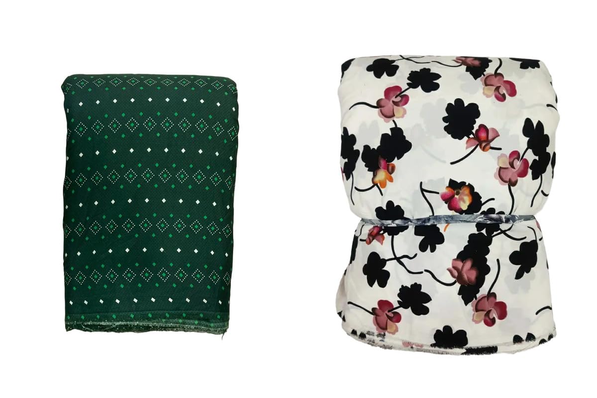 GenericLILABA Crepe Printed Multi-purpose Fabric (F-Lilaba-732)