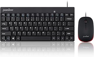 Perixx Periduo-212 Wired Mini Keyboard and Mouse Set, USB Connection, Black, US English Layout (11486)