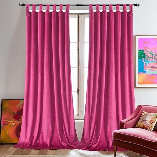Miniatura 2 de Cortinas de terciopelo con aislamiento térmico para oscurecer la habitación, cortinas para sala de estar clásica y dormitorio, 52 x 96 pulgadas,
