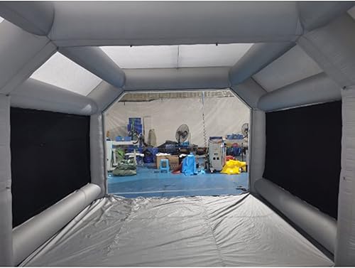 Miniatura 5 de Cabina de pulverización inflable con 2 filtros de aire de 26 x 13 x 10 pies, cabina de pintura para coche, cabina de pintura portátil, estación de