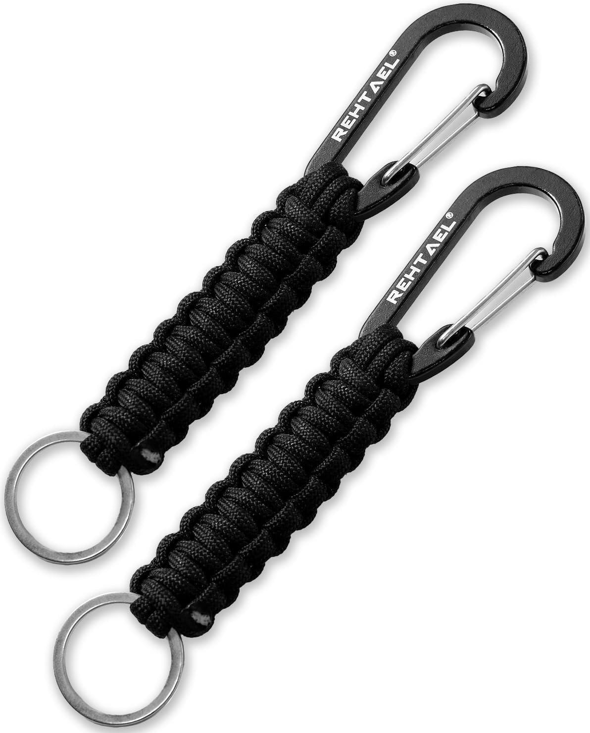 Carabiner Key Chain, Braided Paracord Rope Keychain Clip, Heavy Duty Keychain Lanyard for Backpack Camping Hiking