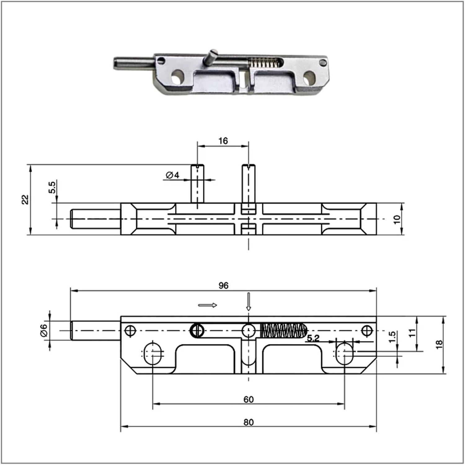 Direct Selling Hinge Spring Type Bolt Hinge Zinc Alloy Hinge Split Left and Right 1Pcs(Nickel Flash R)