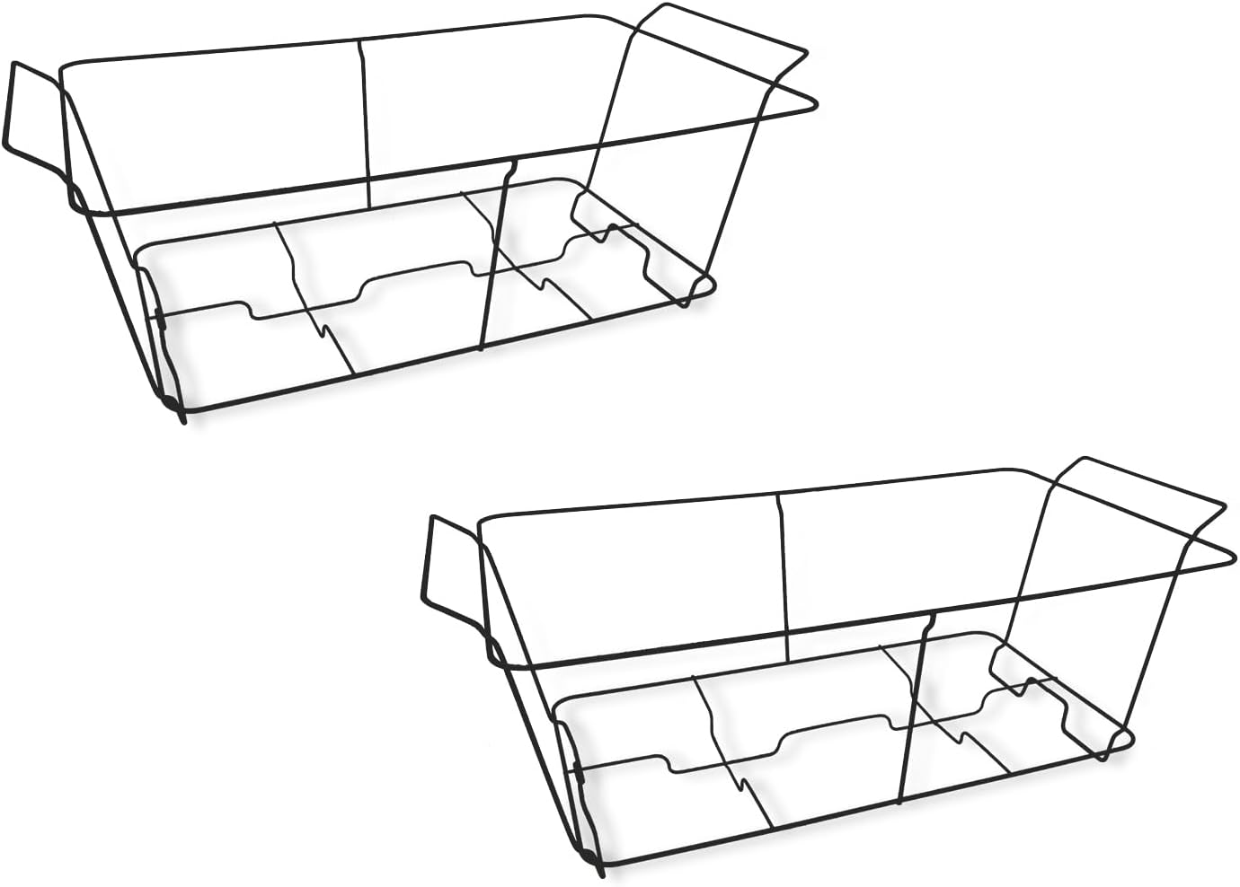 Party Essentials Wire Chafing Racks/Buffet Tray Stands/Serving Pans Frame Food Warmer, 2 Count, Full Size Deluxe Black
