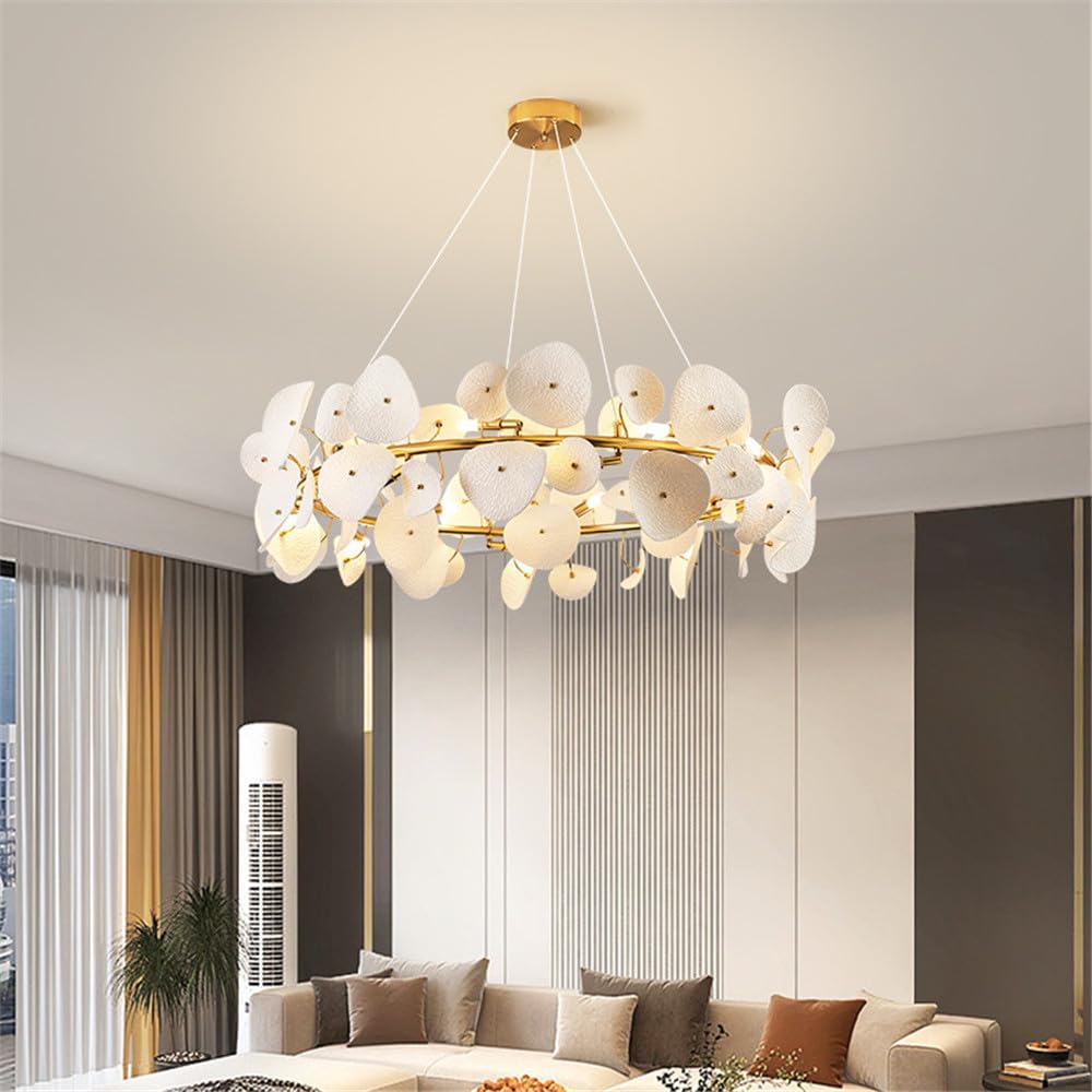 CSXSXAUO Contemporary Ceramic Living Room Chandelier LED Fashion Art Restaurant Bedroom Study Villa Hotel Cafe Bar Counter Pendent Lamp (A D100CM)