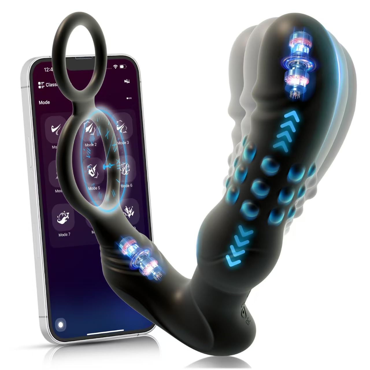 Anal Plug Vibrators Sex Toys - G Spot Anal Dildo Beads Vibrating Butt Plug with Cock Ring 9