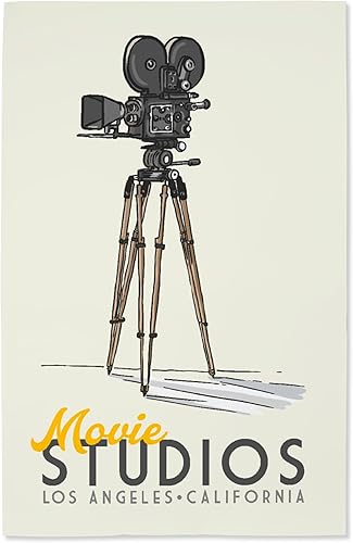 Los Ángeles, California, cámara de películas (16 x 24 pulgadas, impresión de galería Giclée para decoración de pared, póster de viaje)
