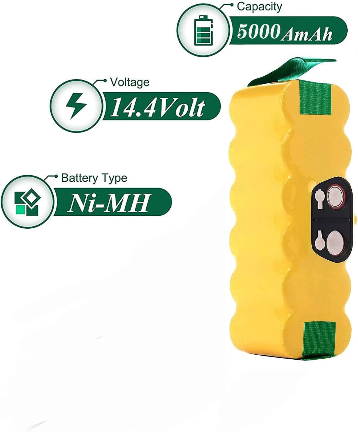 Batteria Ni-MH 14.4V 5000mAh Per IRobot Roomba 500-800 Series - Ricambio Con Spazzole Laterali Incluse - Foto 6