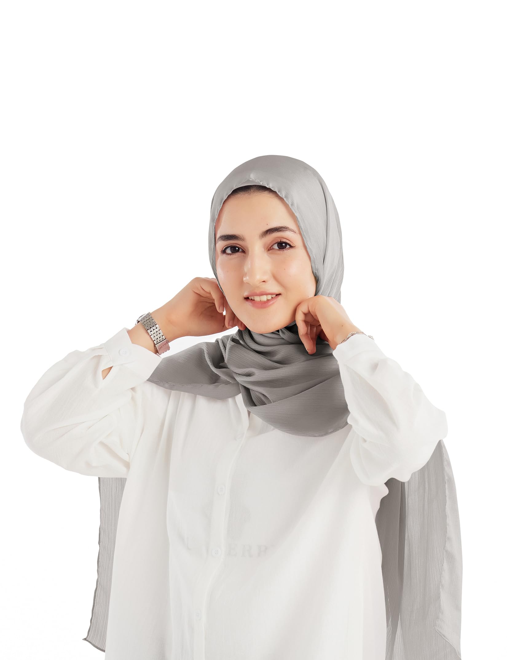 Satin Crepe Hijab Scarf for Women