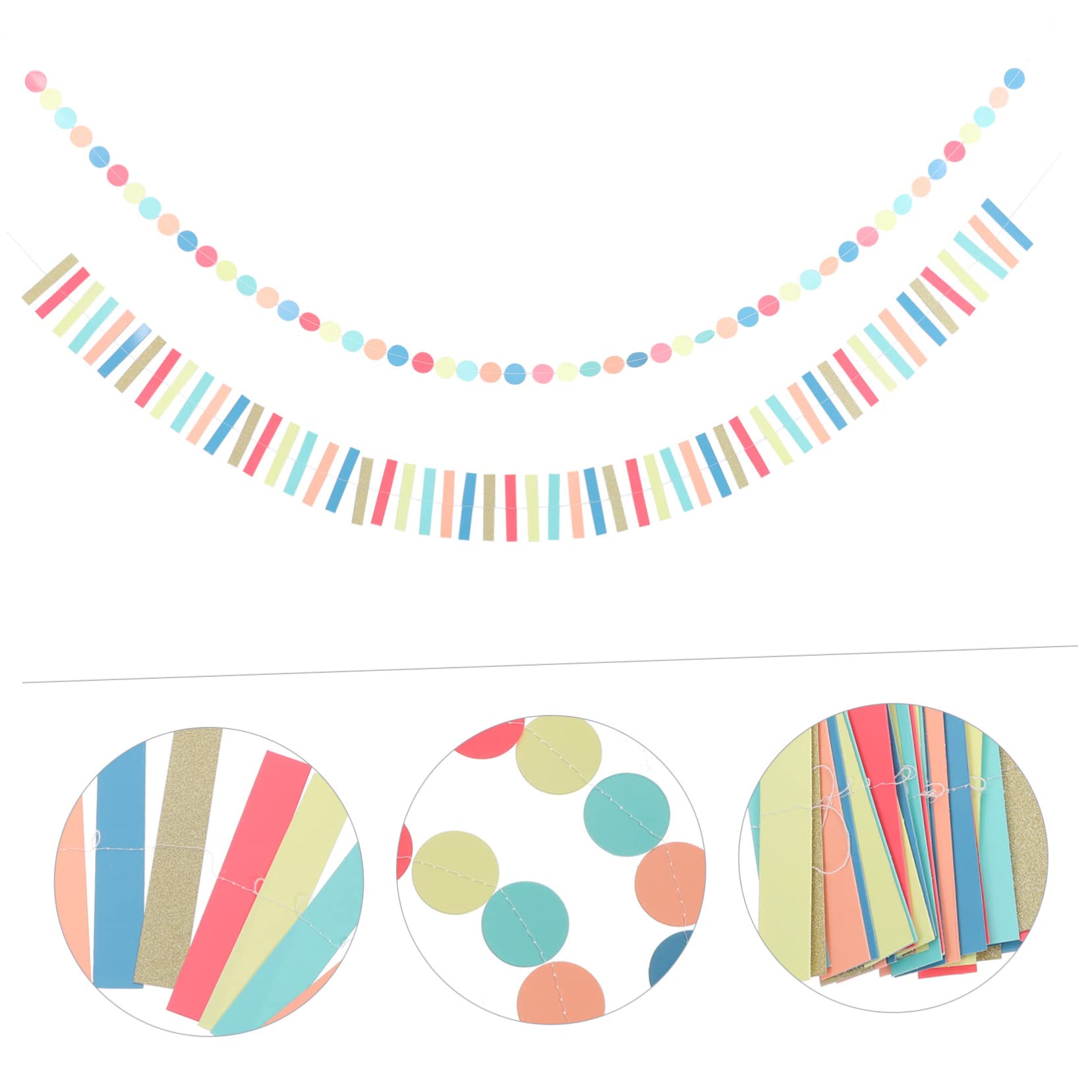 Abaodam 10 STK Latté Streamer-Hintergrund Punkt-luftschlangen-Girlande Pappmache Baby Gastgeschenk Für Den Ersten Schultag Regenbogen-Party-Girlande Bunte Girlande Der Kreis Zubehör Papier