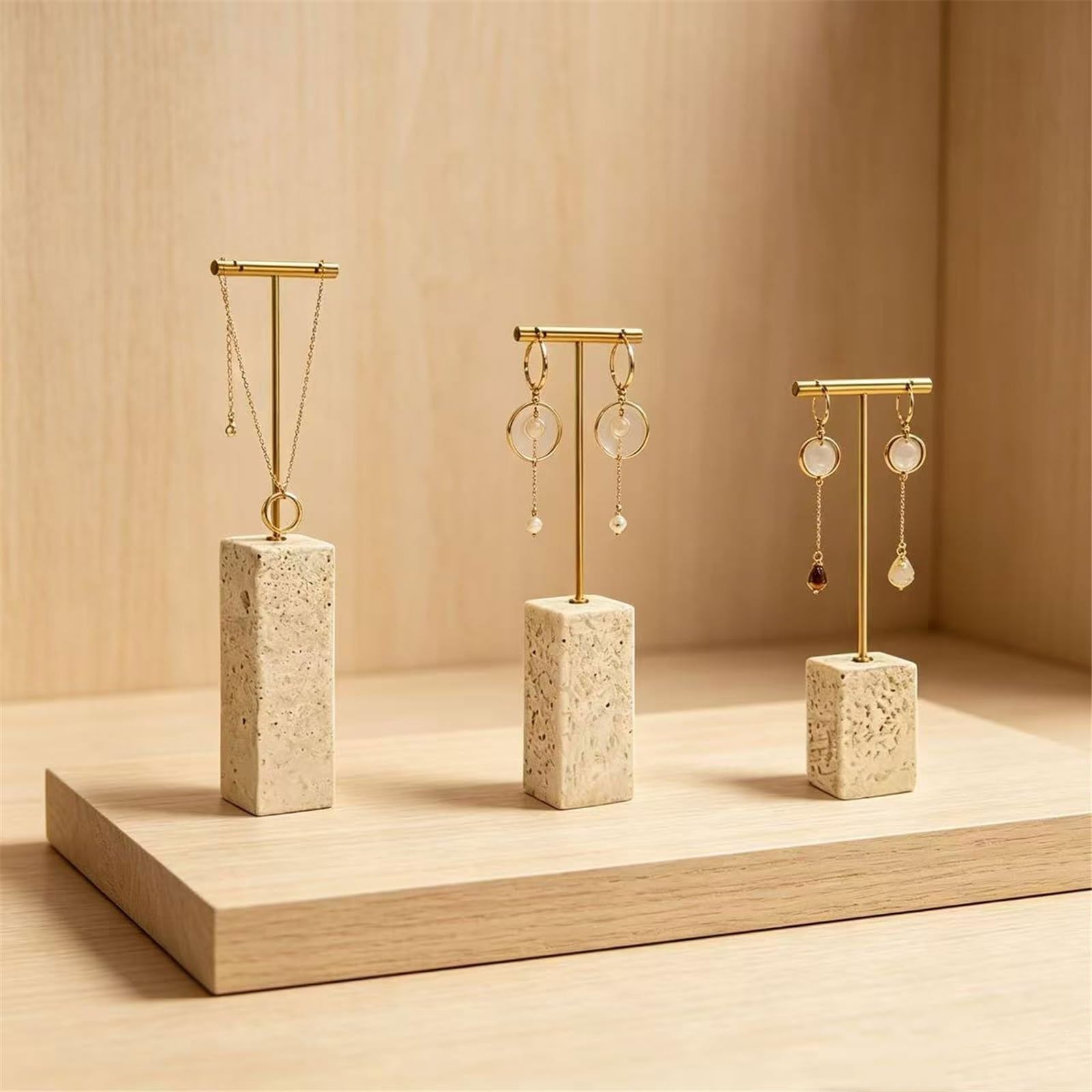 Estetyka Earring Display Stand Metal T-Bar and Plaster Base
