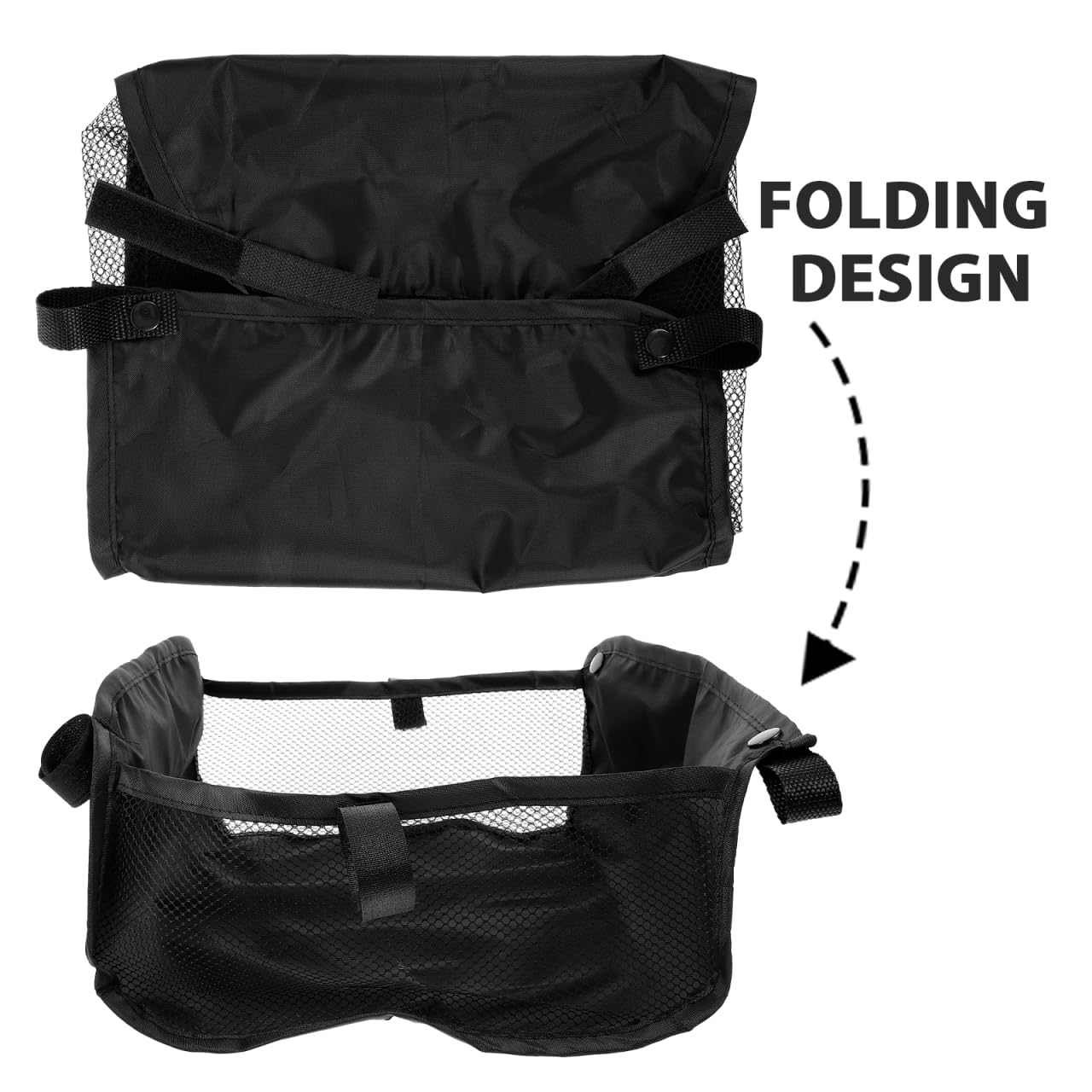 KOMBIUDA Cestino portaoggetti per passeggino in tessuto Oxford, facile organizer con grande capacità per bottiglie e piccole parti, pratico cestino inferiore per passeggini, 11,81 x 10,04 x 5,91 cm