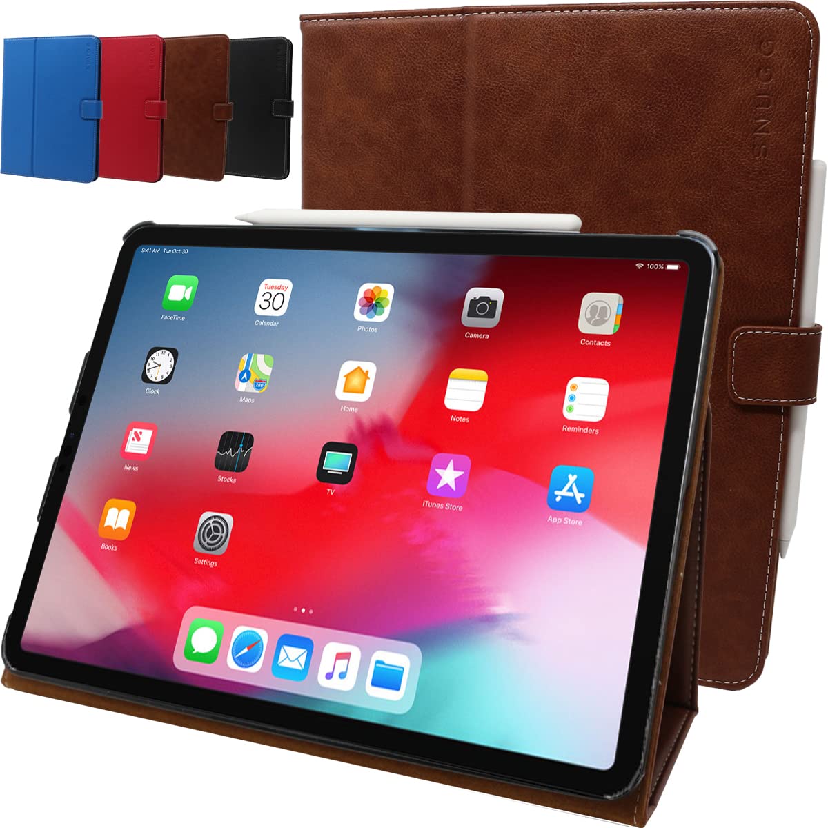 Snugg iPad Mini 6 Leather Case (2021 6th Generation) - Flip Stand Protective Cover for iPad Mini 6 Case Leather - Distressed Brown