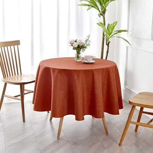 Miniatura 2 de maxmill Jacquard Round Table Cloth Swirl Design Waterproof Antiwrinkle Heavy Weight Soft Tablecloths for Fall Harvest Thanksgiving Dinner Circular
