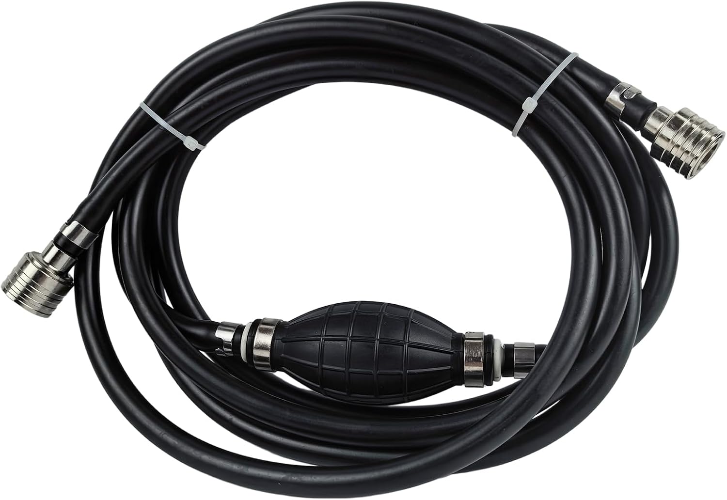 1/4" 6mm Fuel Line Assembly 10FT, with Primer Bulb & Quick Connector，Tank Side 13mm & Engine Side 11mm Connector, Fits Suzuki DT DF 8-65HP Outboard, Replaces 65700-95204 65700-95205 65700-95206