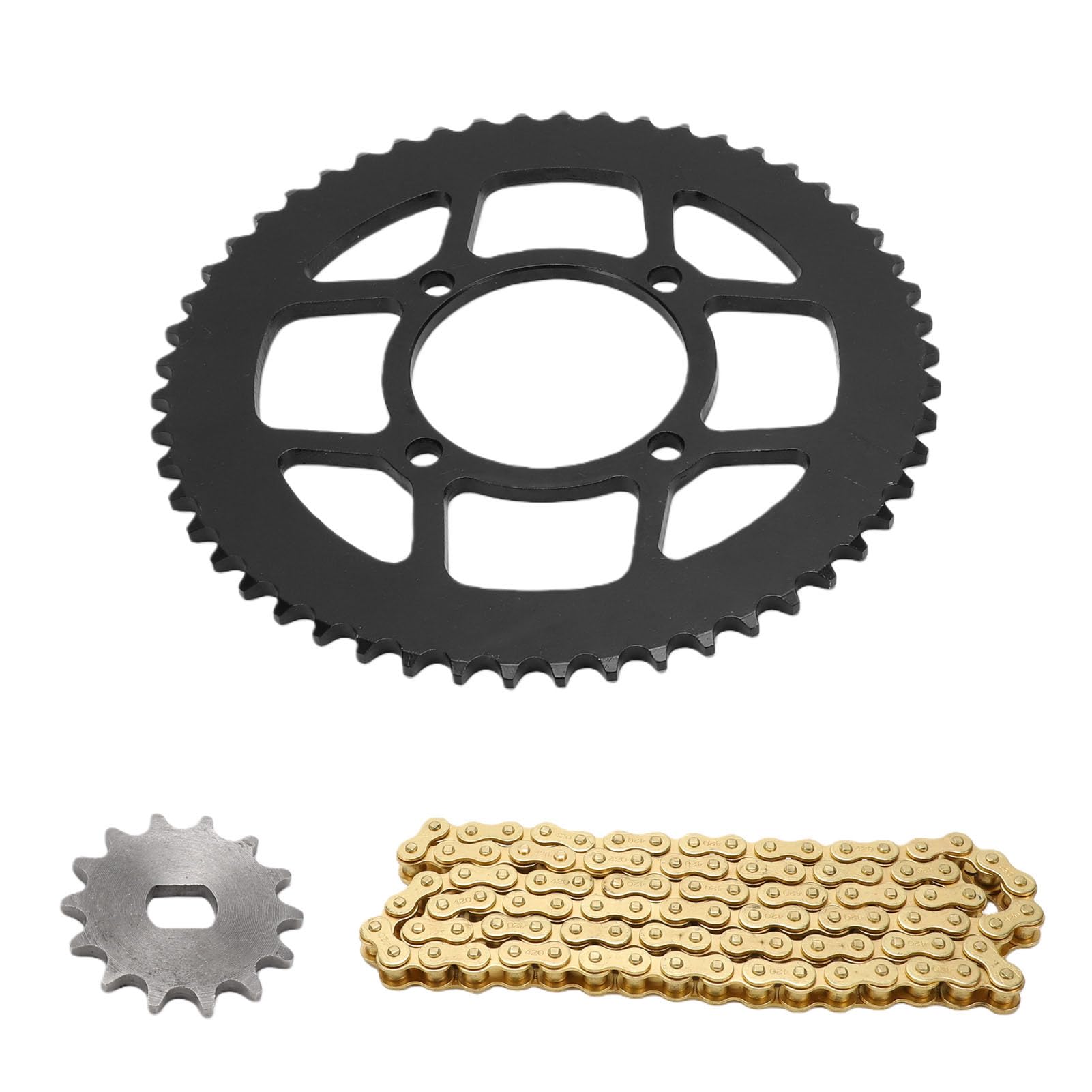 Yctze Ensemble de Pignons de Chaîne 420 Kit de Pignons 420 Kit de Chaîne 420 96L Pignon Avant 14T 53T avec Ajustement Universel pour VTT Quad Bike Go Kart Dirt Bike Moto