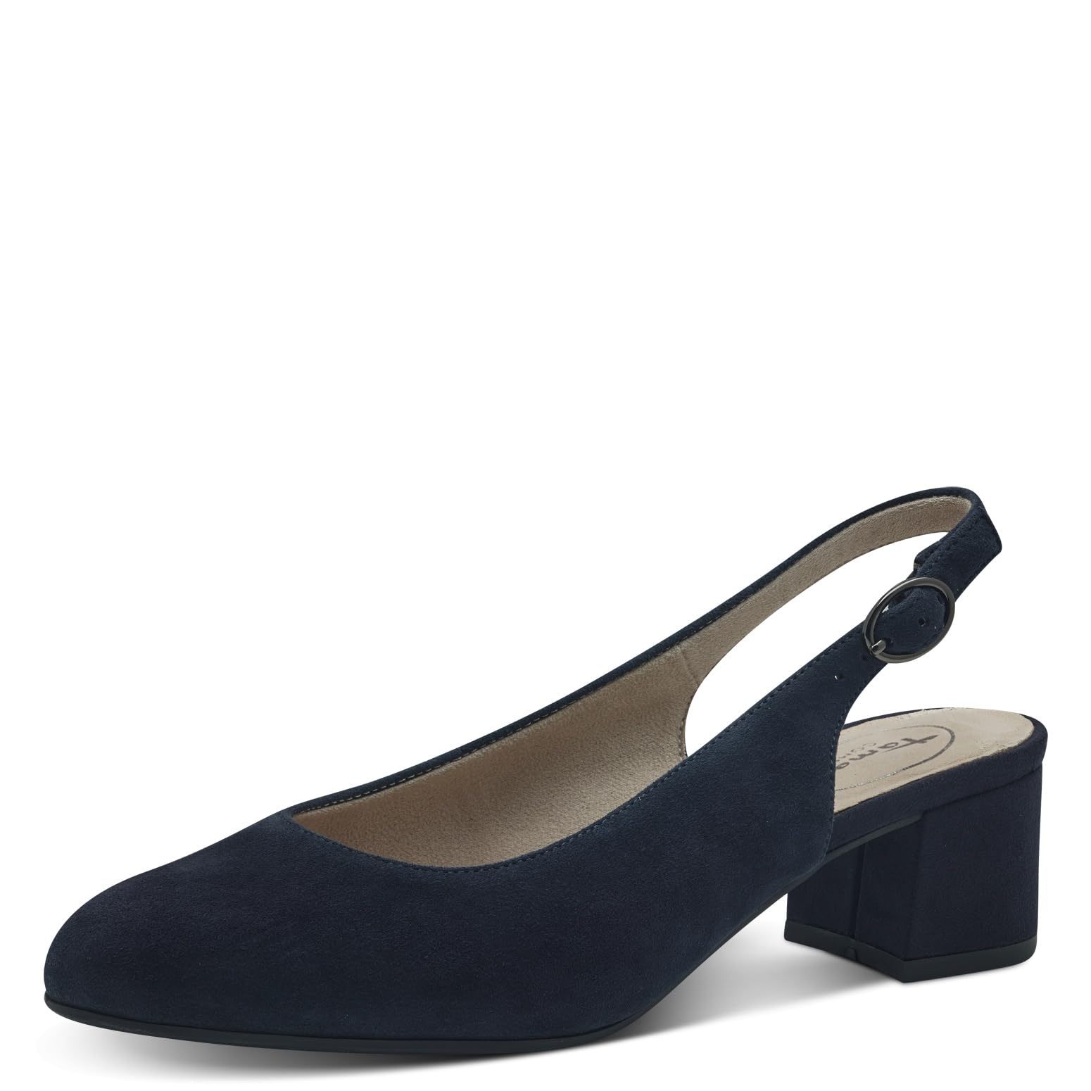 Tamaris Comfort Women’s Slingback Pumps Leather Elegant, Navy Suede, 6 UK