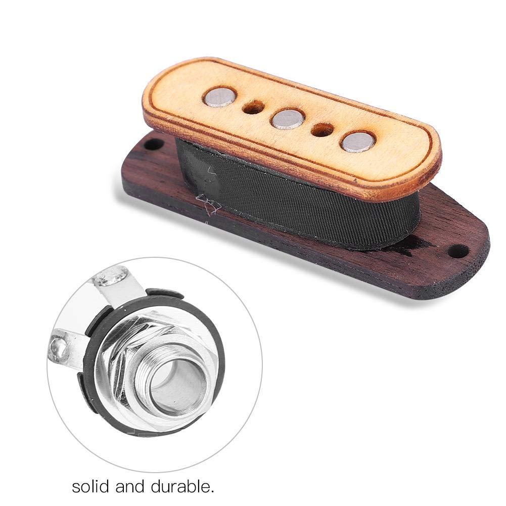 Alomejor Pastilla de Guitarra de 3 Cuerdas DIY Cigar Guitar Box Prewire Guitar PickupTransducer para reparación de Guitarra con Entrada Jack