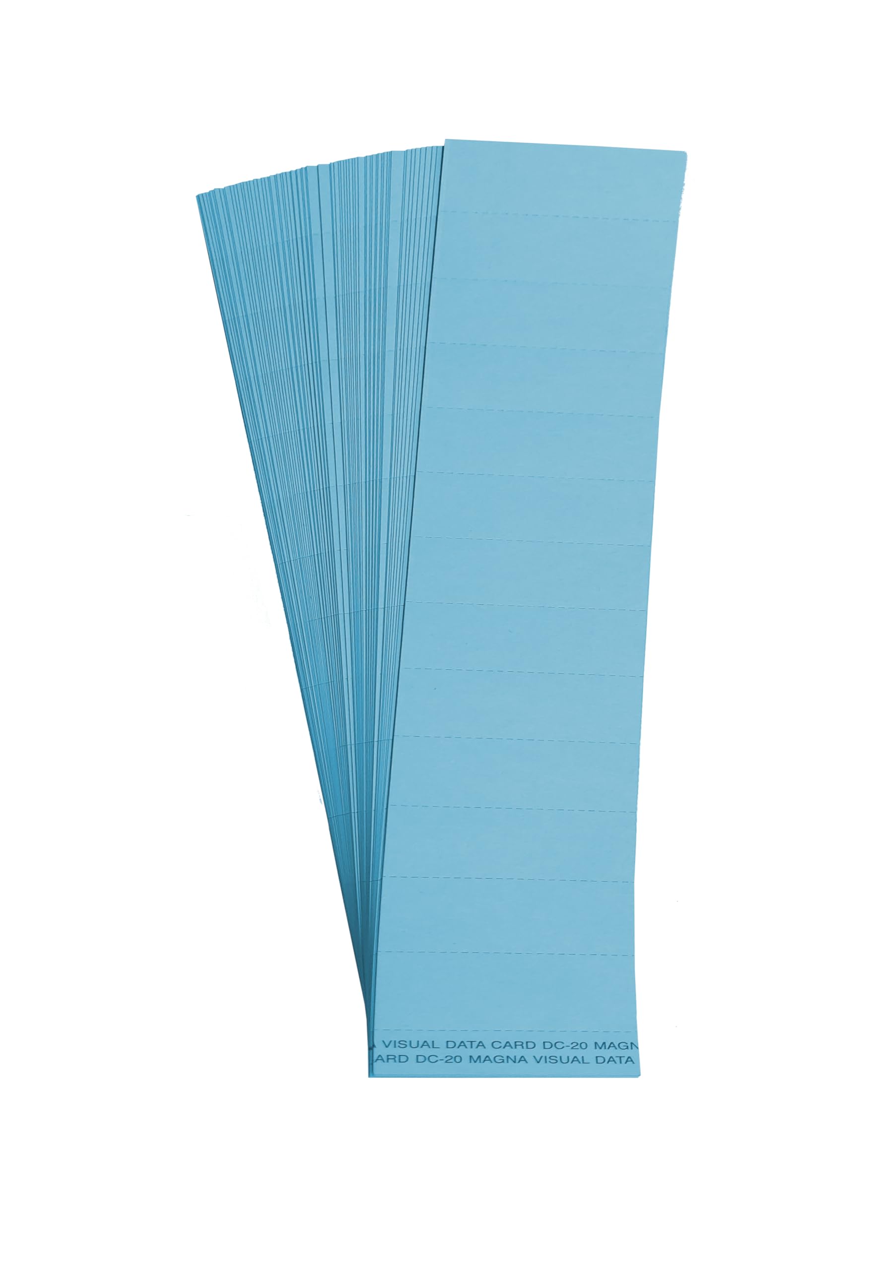 Magna Visual 13/16" x 3" Data Cards 1000 Pack fits 1" x 3" Data Card Holders (Blue)