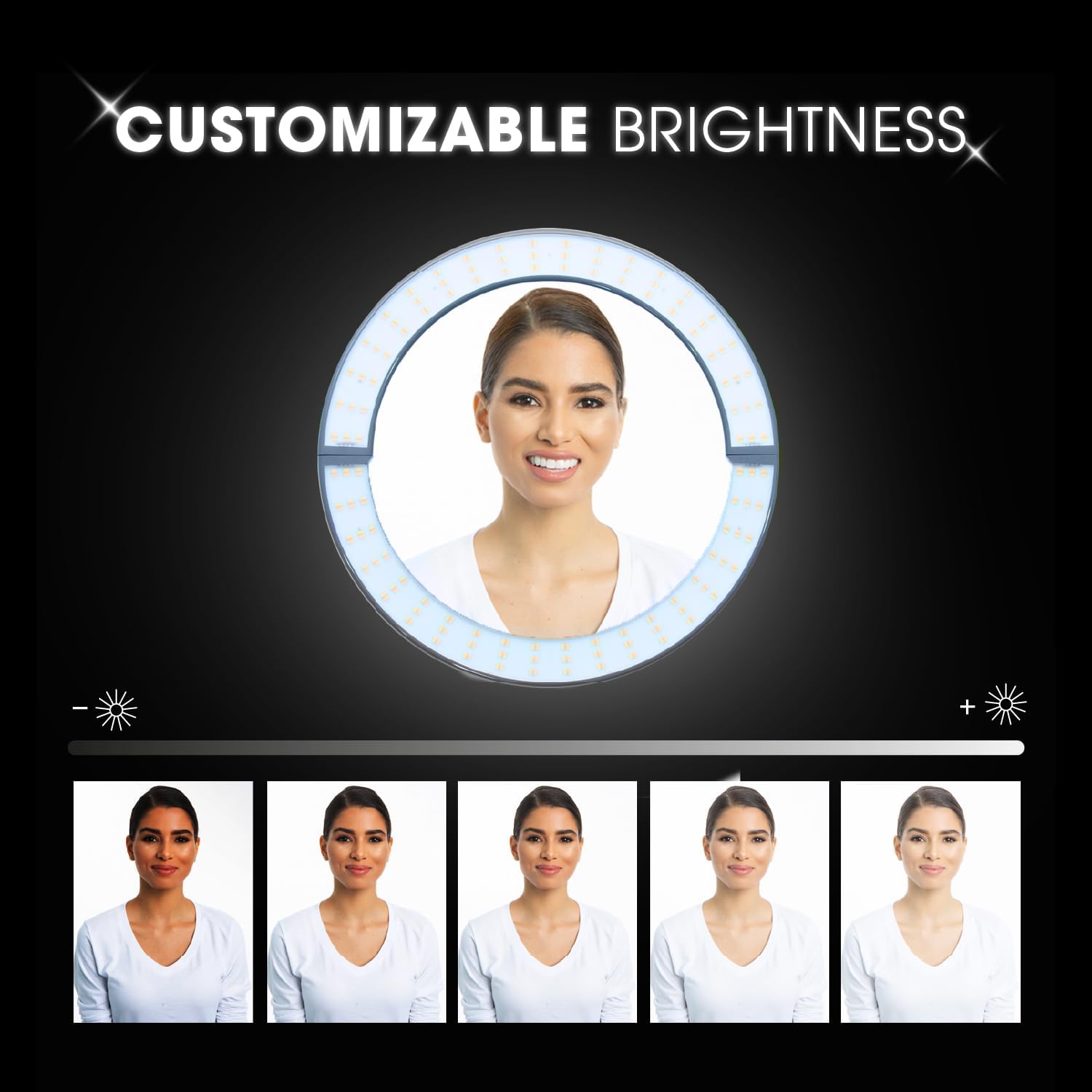 GLAMCOR Sunrise ECO Plus Pro Kit - Portable & Foldable LED Ring Light: Selfie Light & Content Creator Kit | HD Adjustable Color Temperature, Flicker-Free, with Phone Holder & Remote (Grey) - Image 4