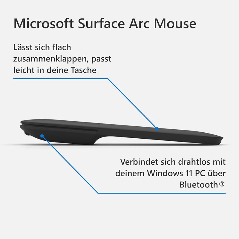 Microsoft Surface Arc Mouse fekete vezeték nélküli egér - black