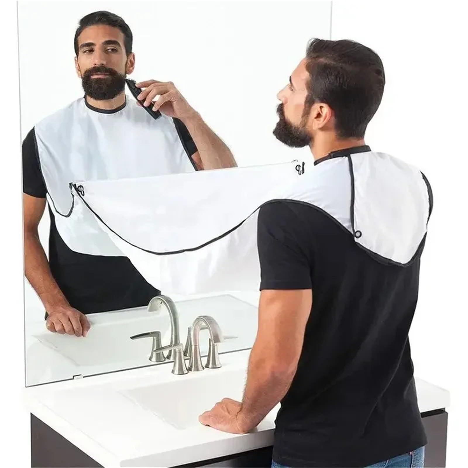 Mantella Parrucchiere Mantella raccogli barba for grembiule da 1/2 pezzo | Bavaglino for la cura del viso, capelli rasati, pulizia del rasoio for adulti, parrucchiere