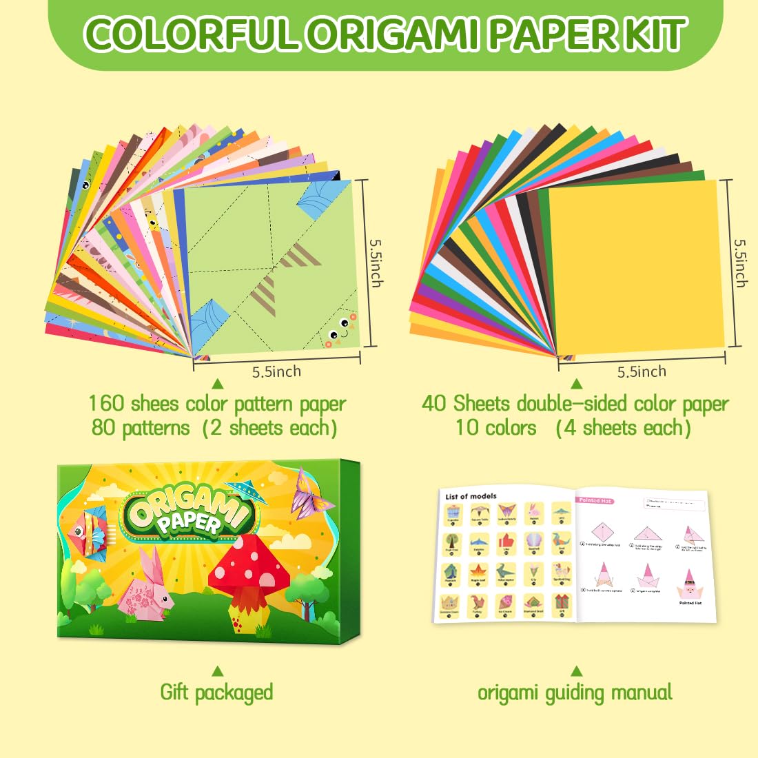 Origami Paper Kit - 200 Sheets & 80 Patterns -2 Origami Paper Kit - 200 Sheets & 80 Patterns -2
