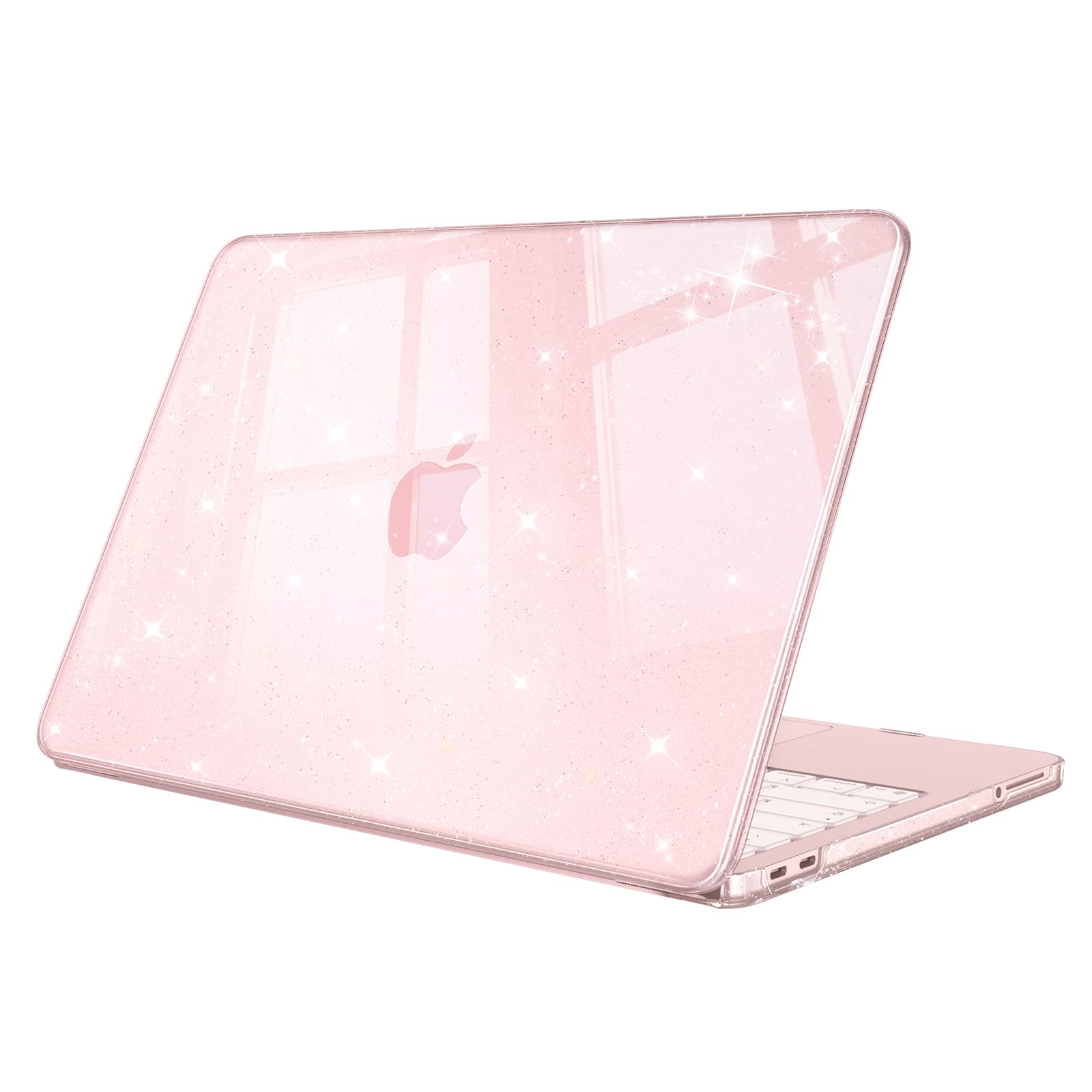 FINTIE Cover Compatibile con MacBook Neo 13 Pollici A3404 (A18 Pro Chip, 2026) -Ultra Sottile Trasparente Custodia Rigida Protettivo Guscio Rigido Case per MacBook Neo 13", Glittering Rosa pastello