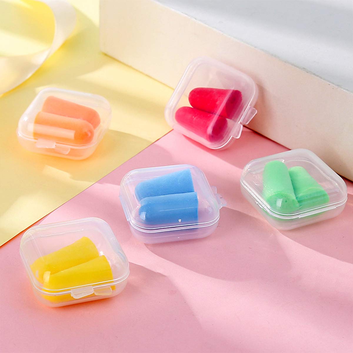 Sleep Earplugs 12 Pairs 6 Colors Deep Sleep Soft Sponge Noise Cancelling Ear Buds-image-0