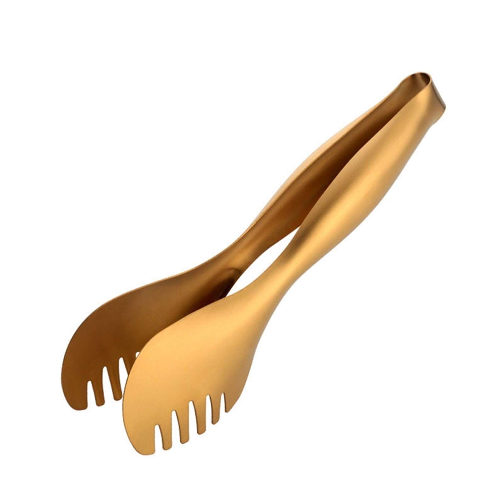 Pinzas Cocina Las Pinzas de alimentación de Acero Inoxidable se Pueden Utilizar en la Cocina.Pinzas for Hornear, Parrillas, Pan y ensaladas.Oro/Plata/Arco Iris/Oro Rosa.Tamaño: 25 cm