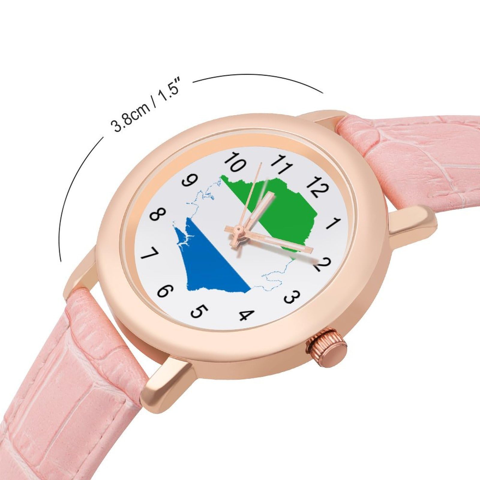 Sierra Leone Damen-Armbanduhr, leicht ablesbar, flexibel, mit drei Zeigern, rundes Gehäuse, Quarzuhr für kleine Handgelenke